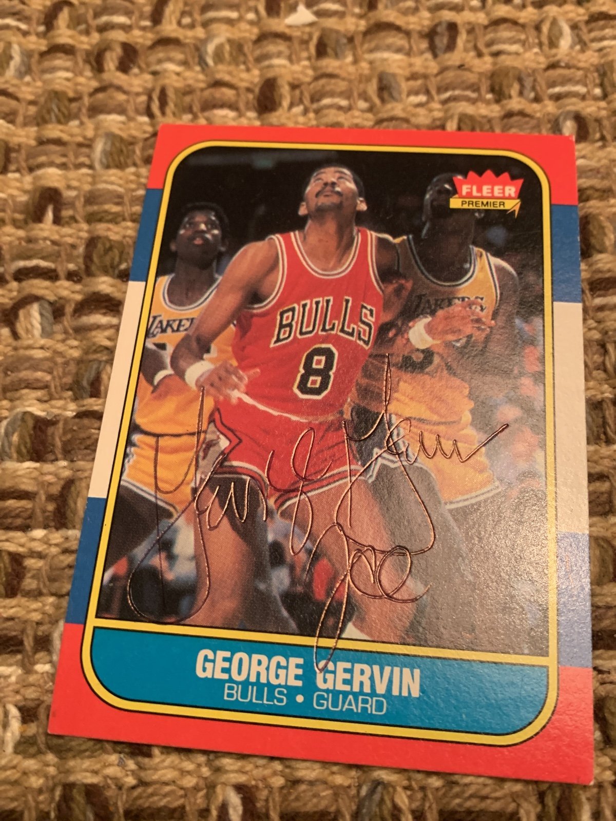1986 Fleer George Gervin Autograph/Brick sports cards