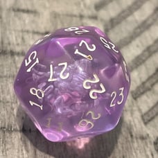 Older vintage Armory d30 post- gem dice purple gem d&d rpg dice 070924bBE