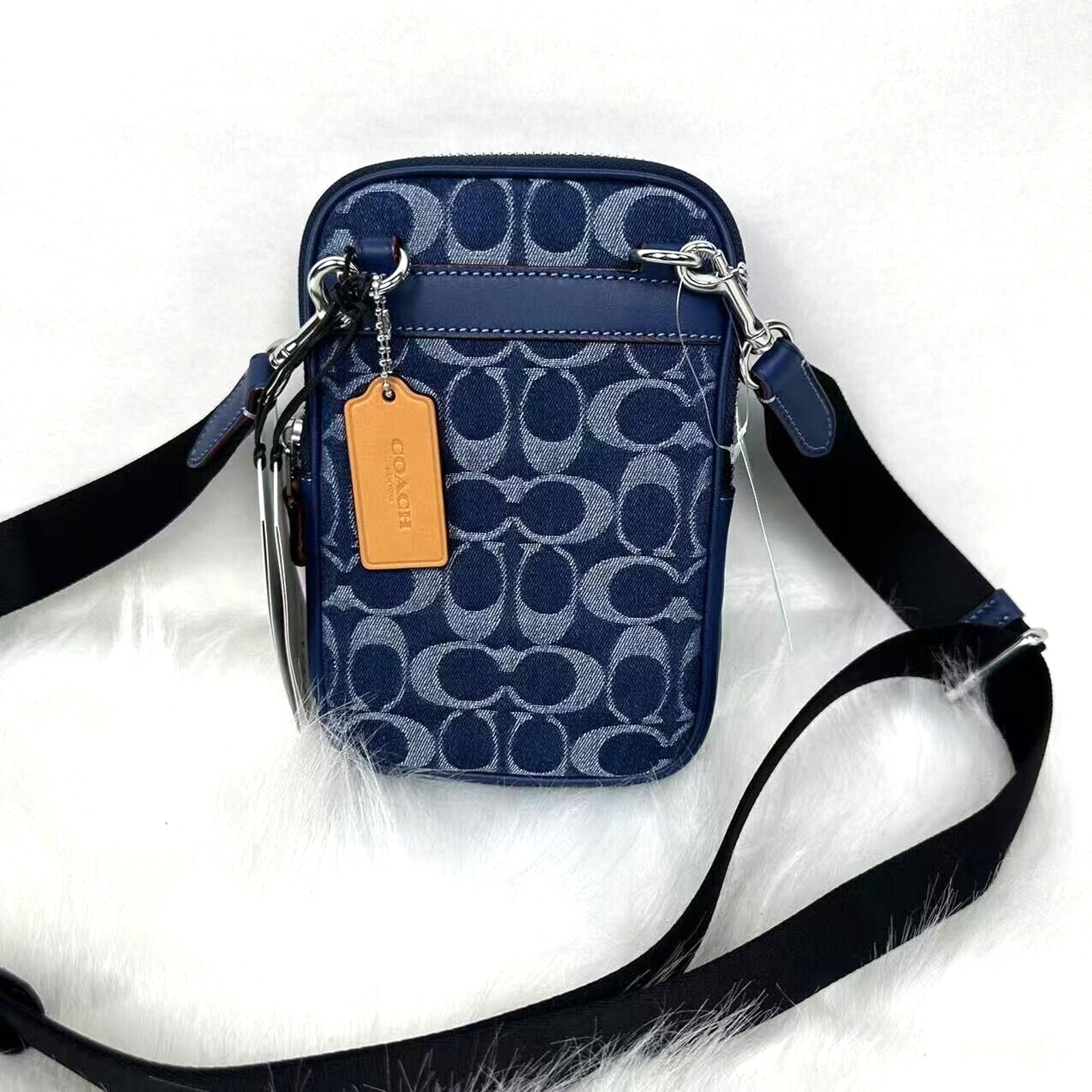 Coach Men's Aden Crossbody Bag In Signature Denim CY889 NWT