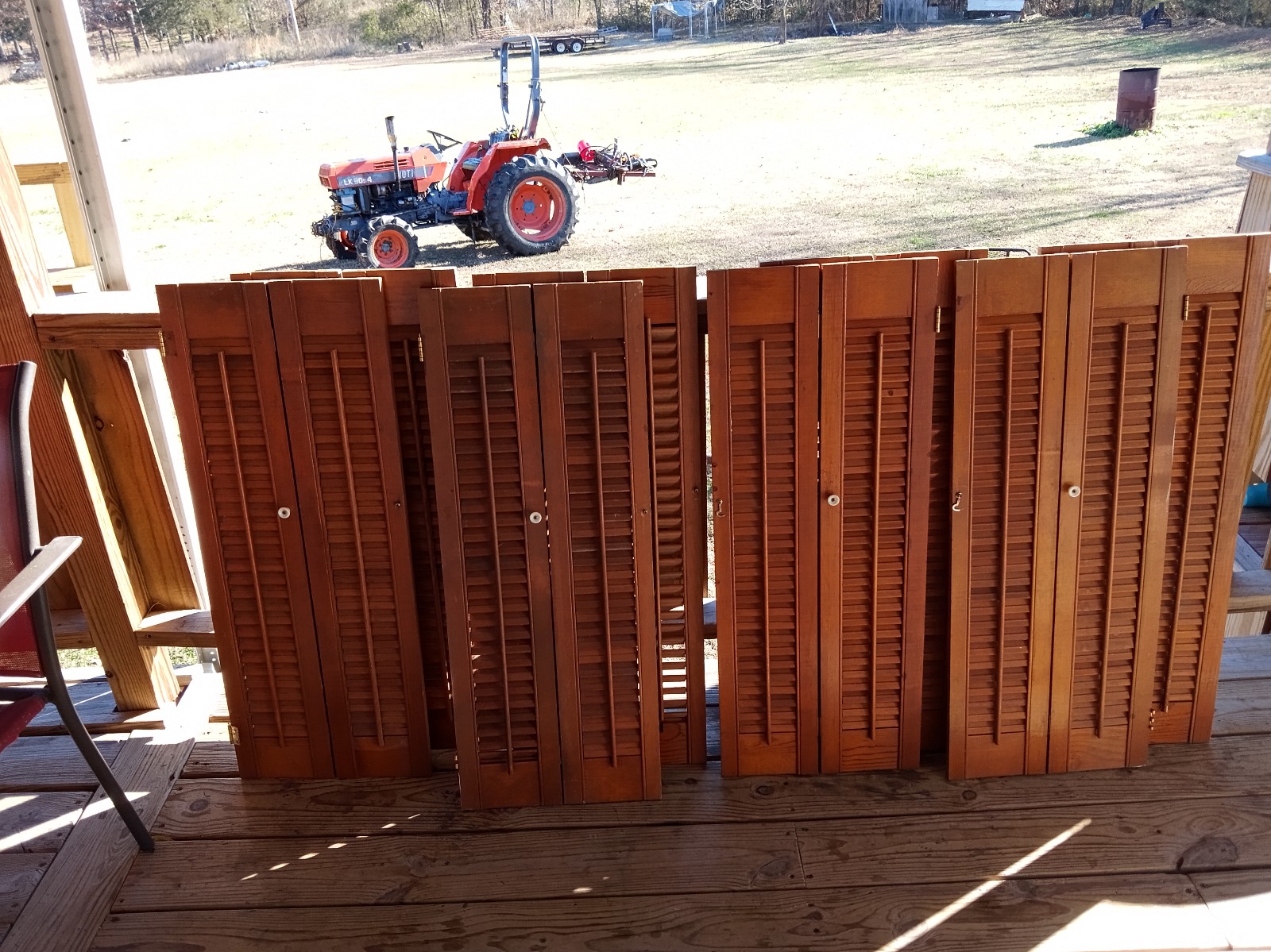 Vintage wooden indoor shutters