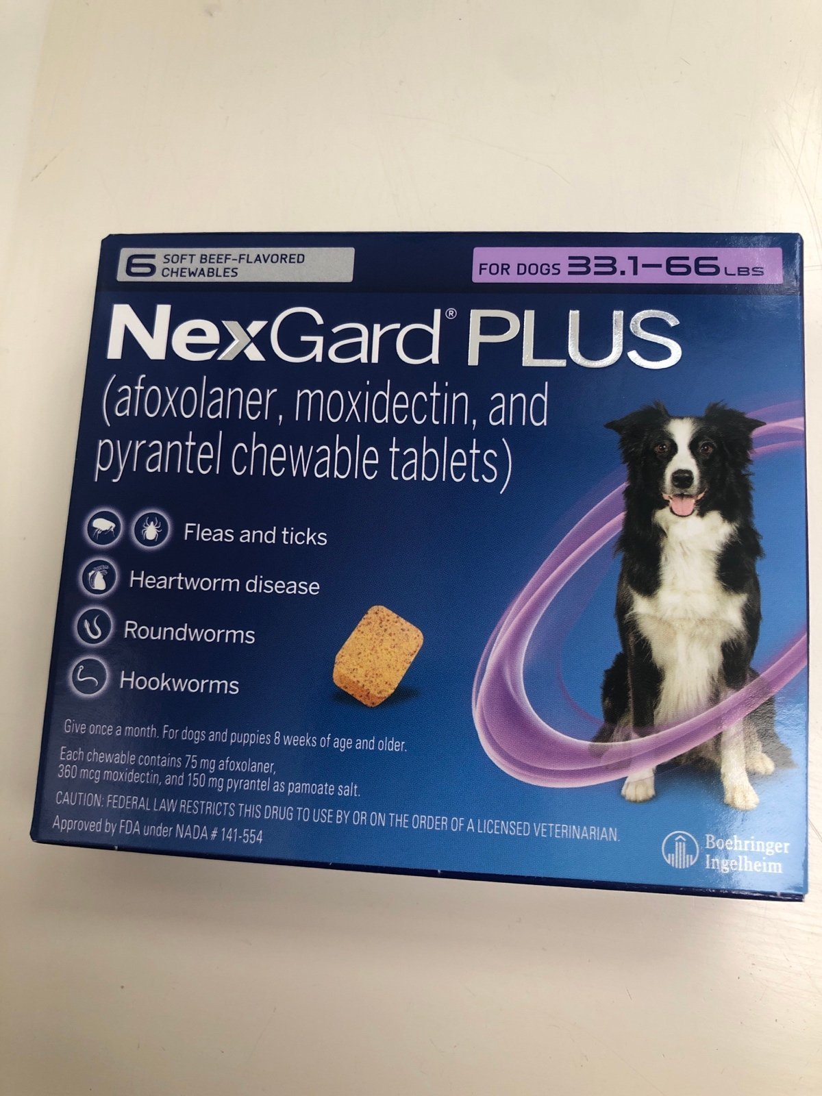 Triple protection for dogs 33-66 lbs.