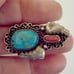 Vintage Navajo Turquoise and coral Sterling ring size 8