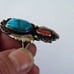 Vintage Navajo Turquoise and coral Sterling ring size 8