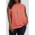 NWT Womens Plus Size 2X Vince Camuto Orange Melon Pleat Front Blouse Top