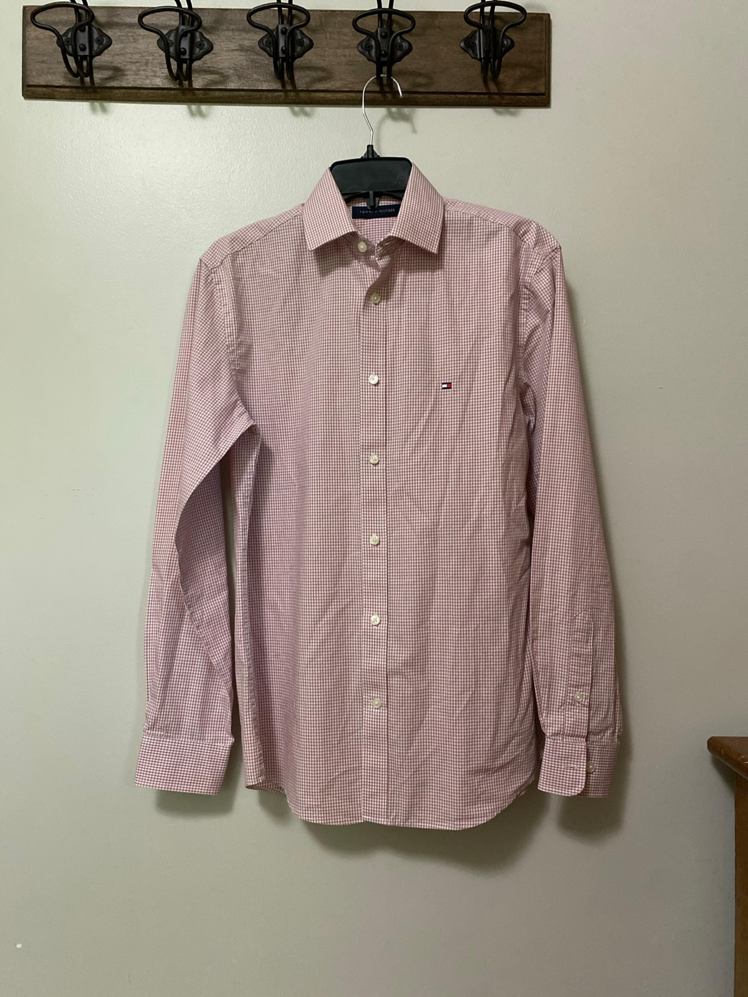 Men’s Tommy Hilfiger slim fit stretch LS button-down shirt 14 1/2 32/33