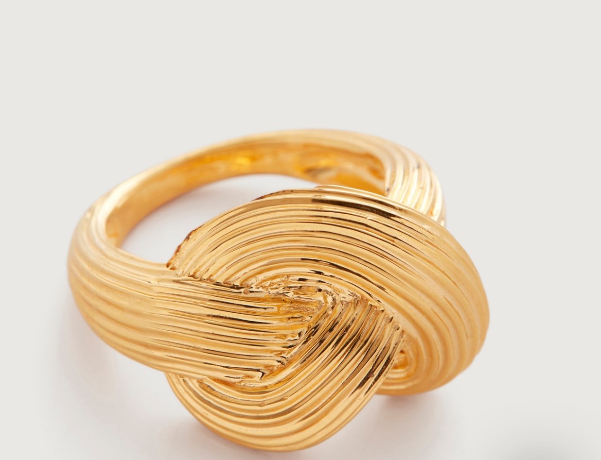 Groove Chunky Knot Ring 18k Gold Vermeil 250 Monica vinader