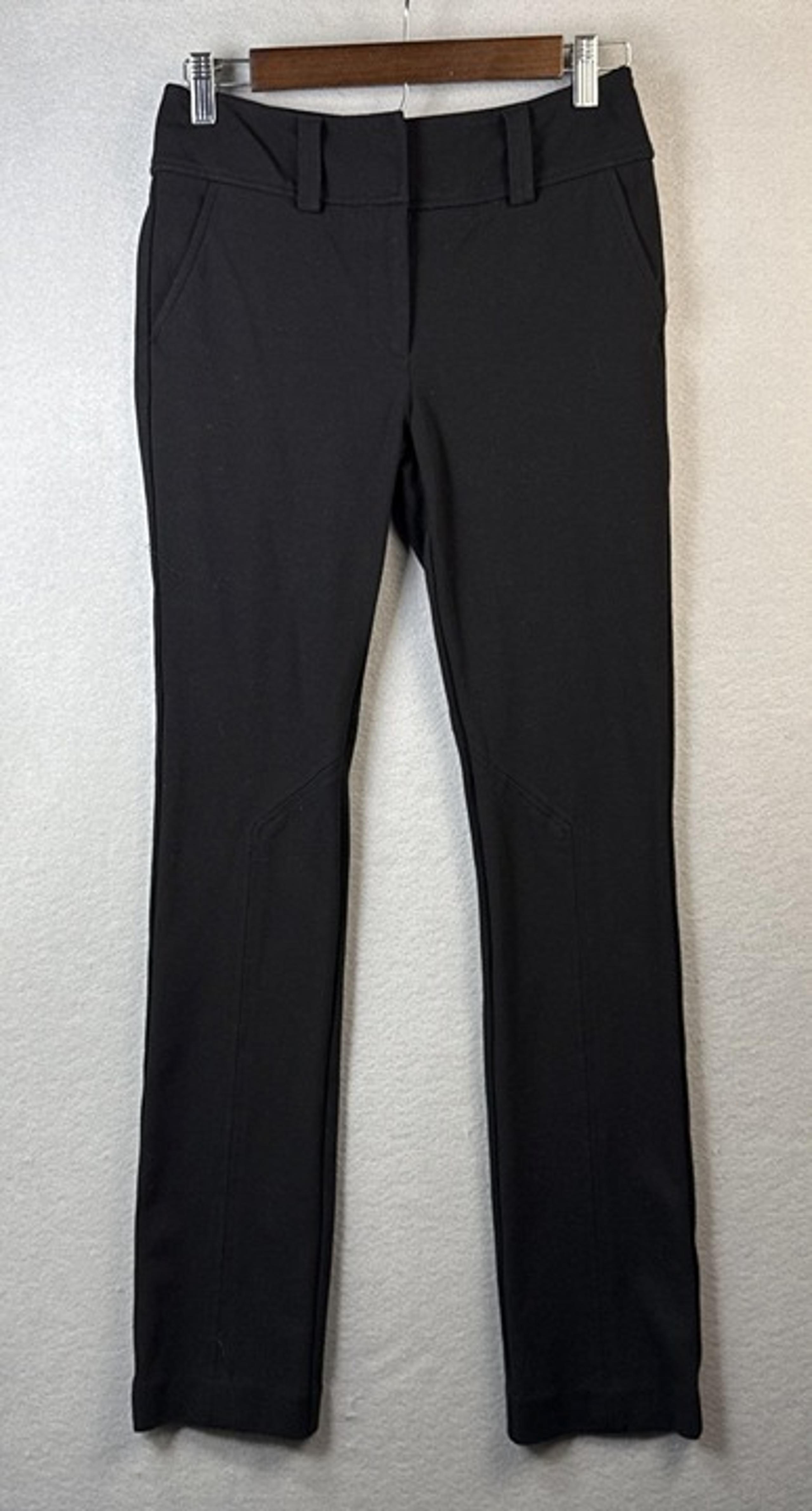 Diane Von Furstenberg Wicker Pants Womens Size 4 Long Black Trouser Work Office