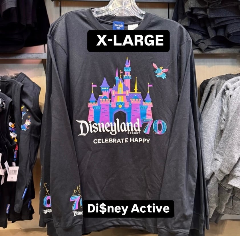 Disney Parks Disneyland 70th Anniversary Black Long Sleeve