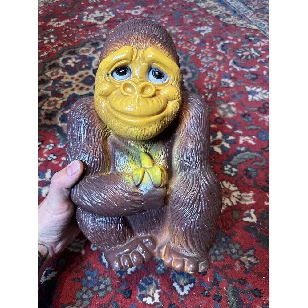 VTG 1971 Happy 13 GORiLLA w/ BANANA Piggy Bank -New York Vinyl Products USA