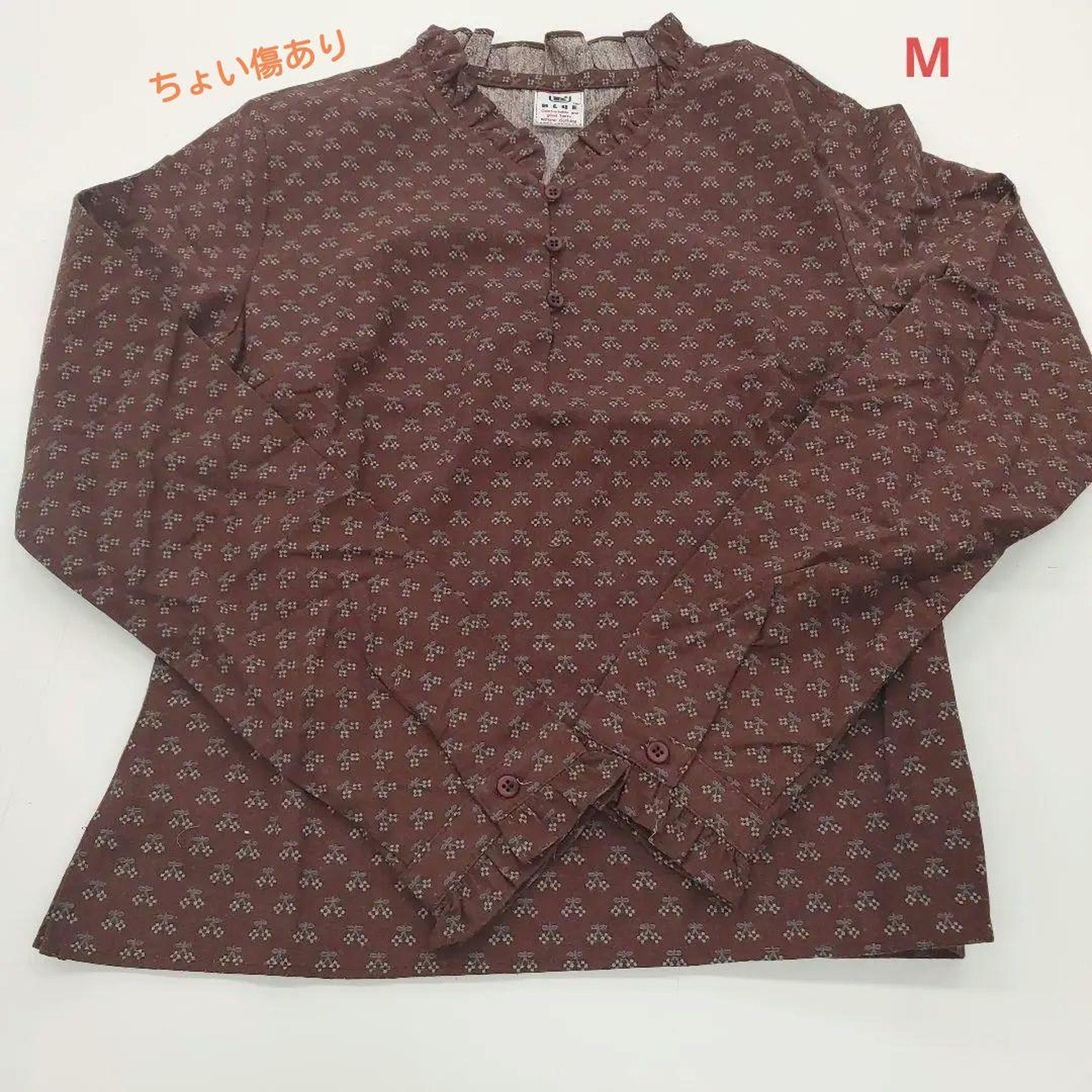B.L.U.E Small Floral Pattern Autumn Blouse M