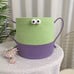 Cartoon round storage bucket, woven storage basket with lid