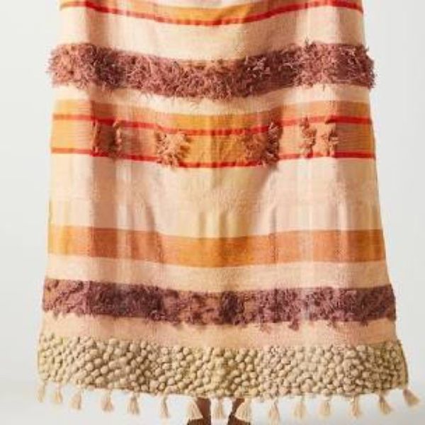 Anthropologie Orange Blankets Mercari