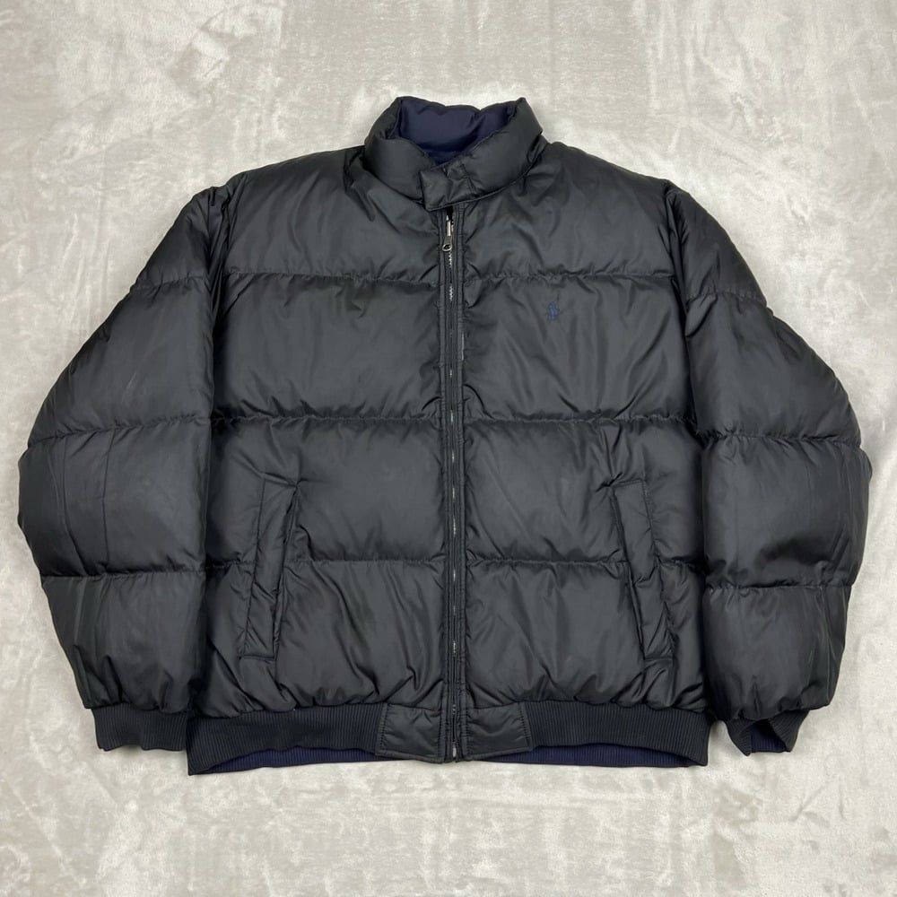 Vintage Polo Ralph Lauren Black Down Puffer Reversible Jacket Men's XL