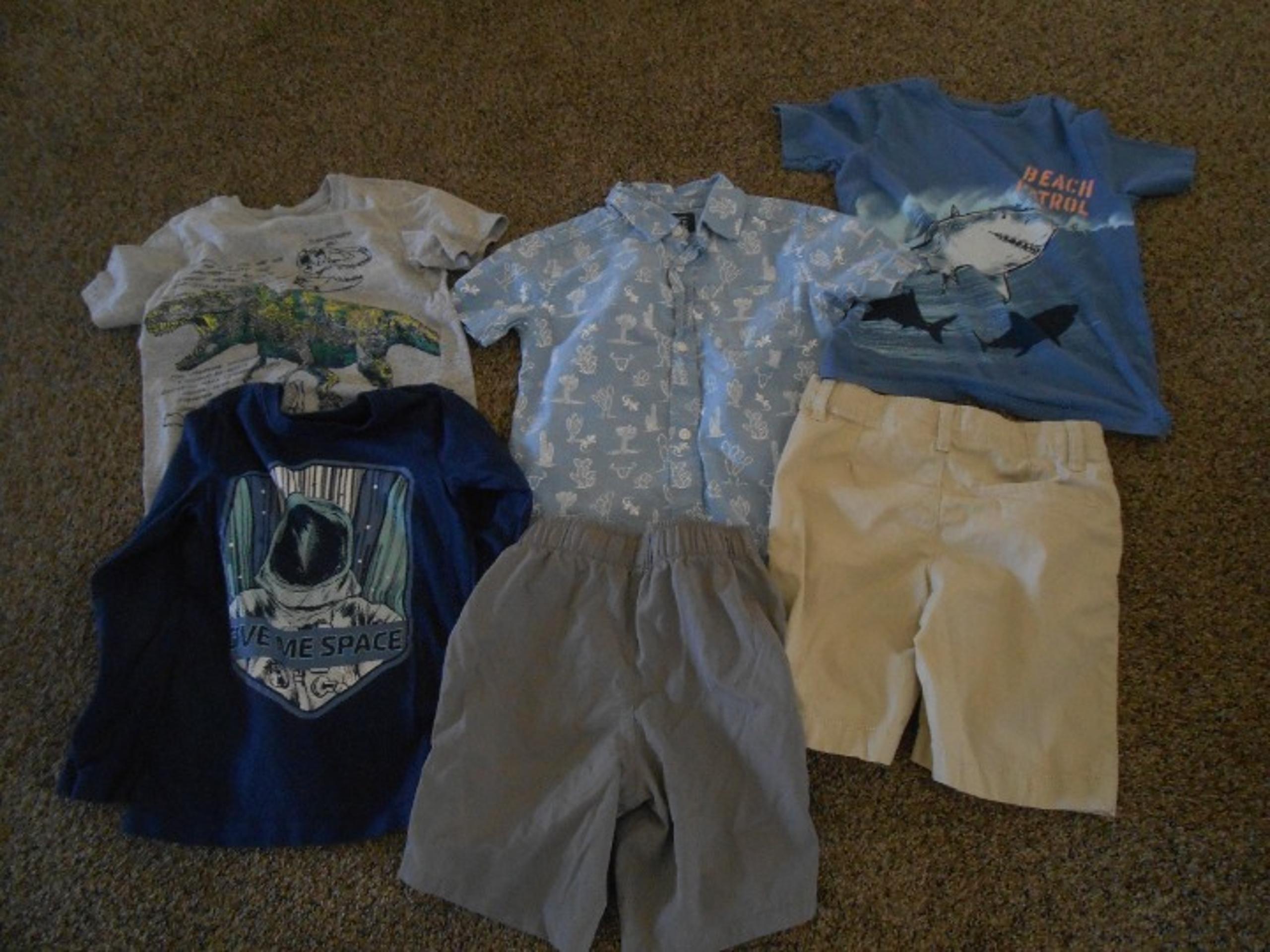 LOT BOYS NAME BRAND CLOTHING SIZE 5/5A 5T SHIRTS & SHORTS CARTER'S OSHKOSH EUC