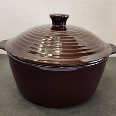 Hard to Find Brown Ruff Hewn 3 Qt Casserole with Lid