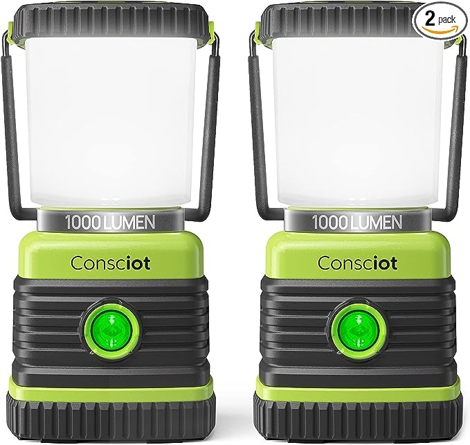 LED Camping Lantern, Battery Powered Camping Lights, 1000LM 4 Mode