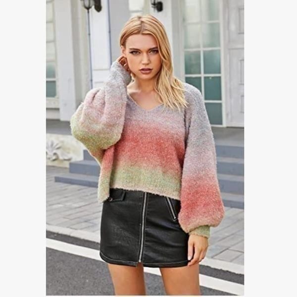 NEW Gradient Color Block Sweater