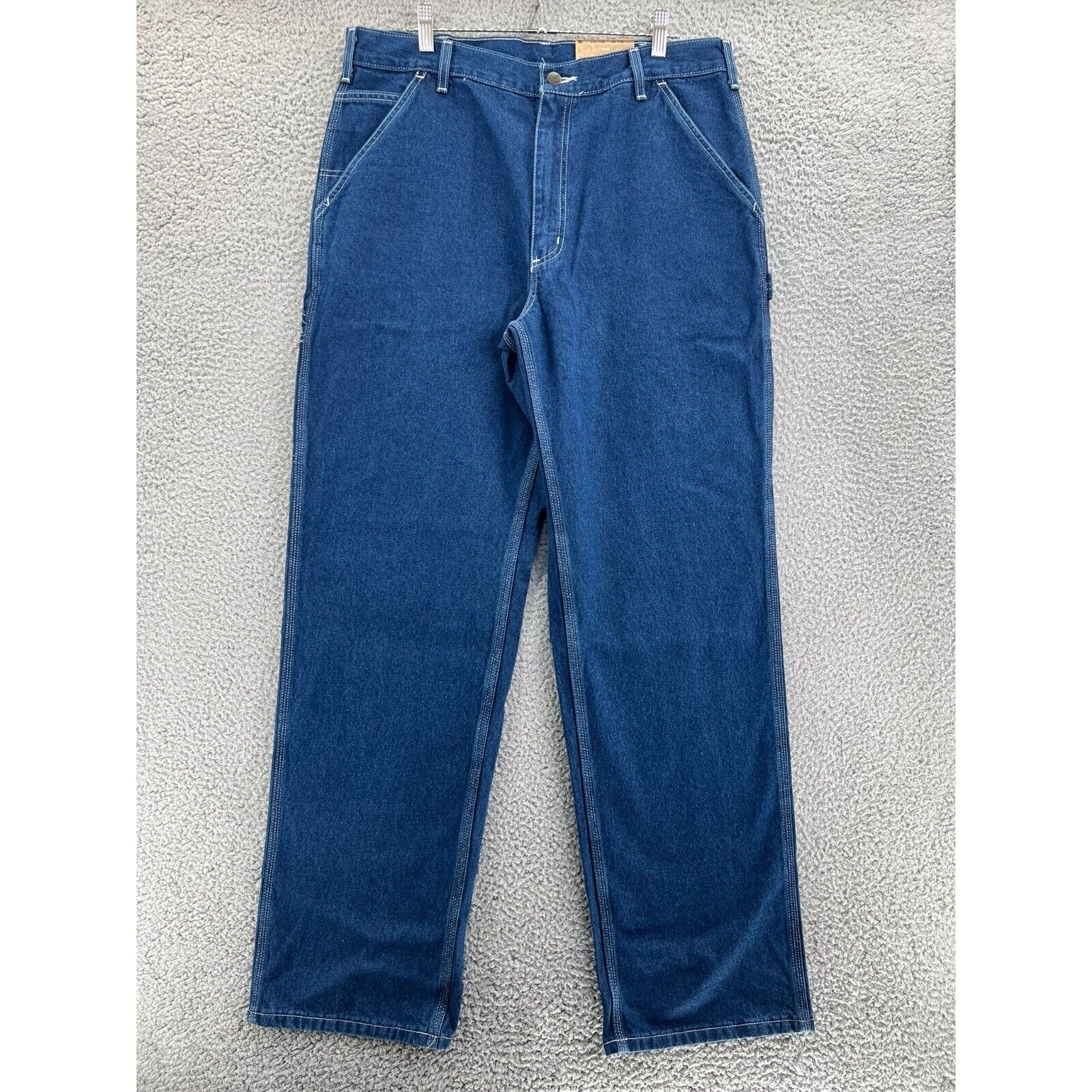 CARHARTT Jeans Men's 35x34 Blue Denim Original Dungaree Loose Fit Carpenter NWT