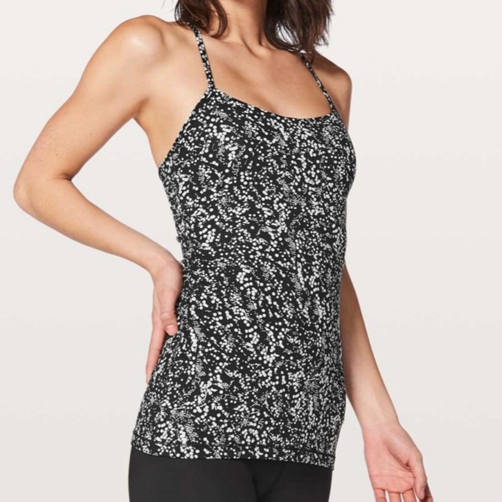 LULULEMON Chirasu Black Power Pose Tank Active Yoga Luon Racerback Top Size 10