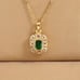 18K Gold Womens 1ct Diamond 2ct Green Emerald Gemstone Necklace 16 18 Jewelry