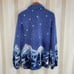 Vintage Blair Fleece Jacket Mountains Winter Graphic Blue Size SML Medium