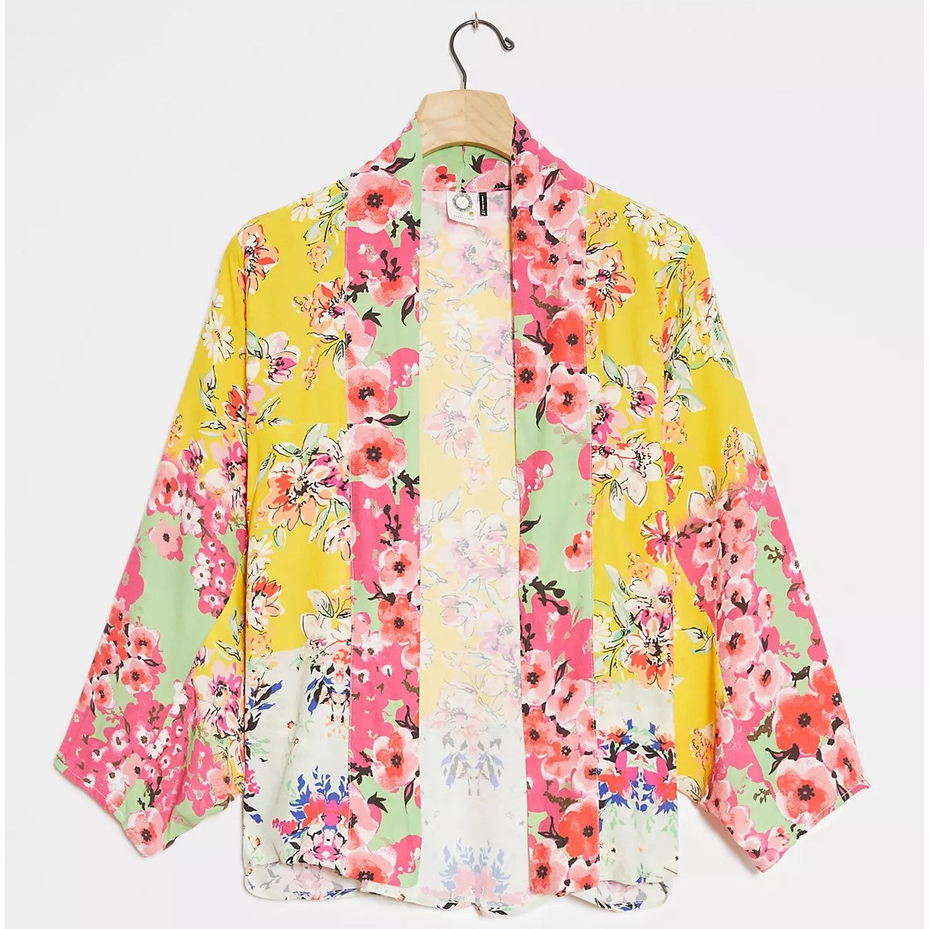 Anthropologie Aurelia Akemi + Kin Yellow Floral Kimono NWT One Size