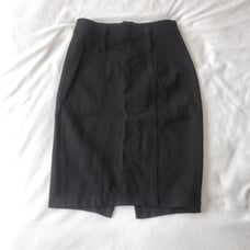 Vintage Black denim pencil skirt
