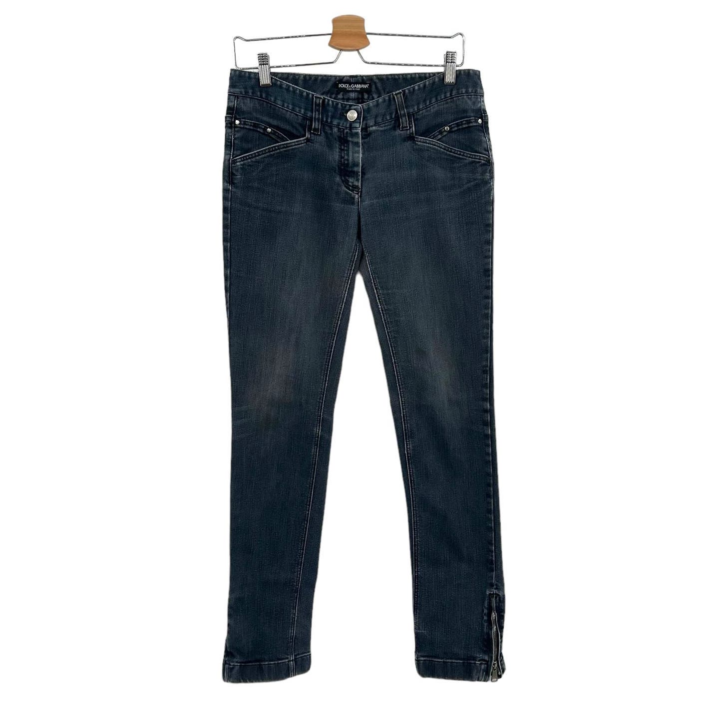 Dolce & Gabbana Low Rise Straight Leg Zipper Ankle Y2K Jeans Size US 8
