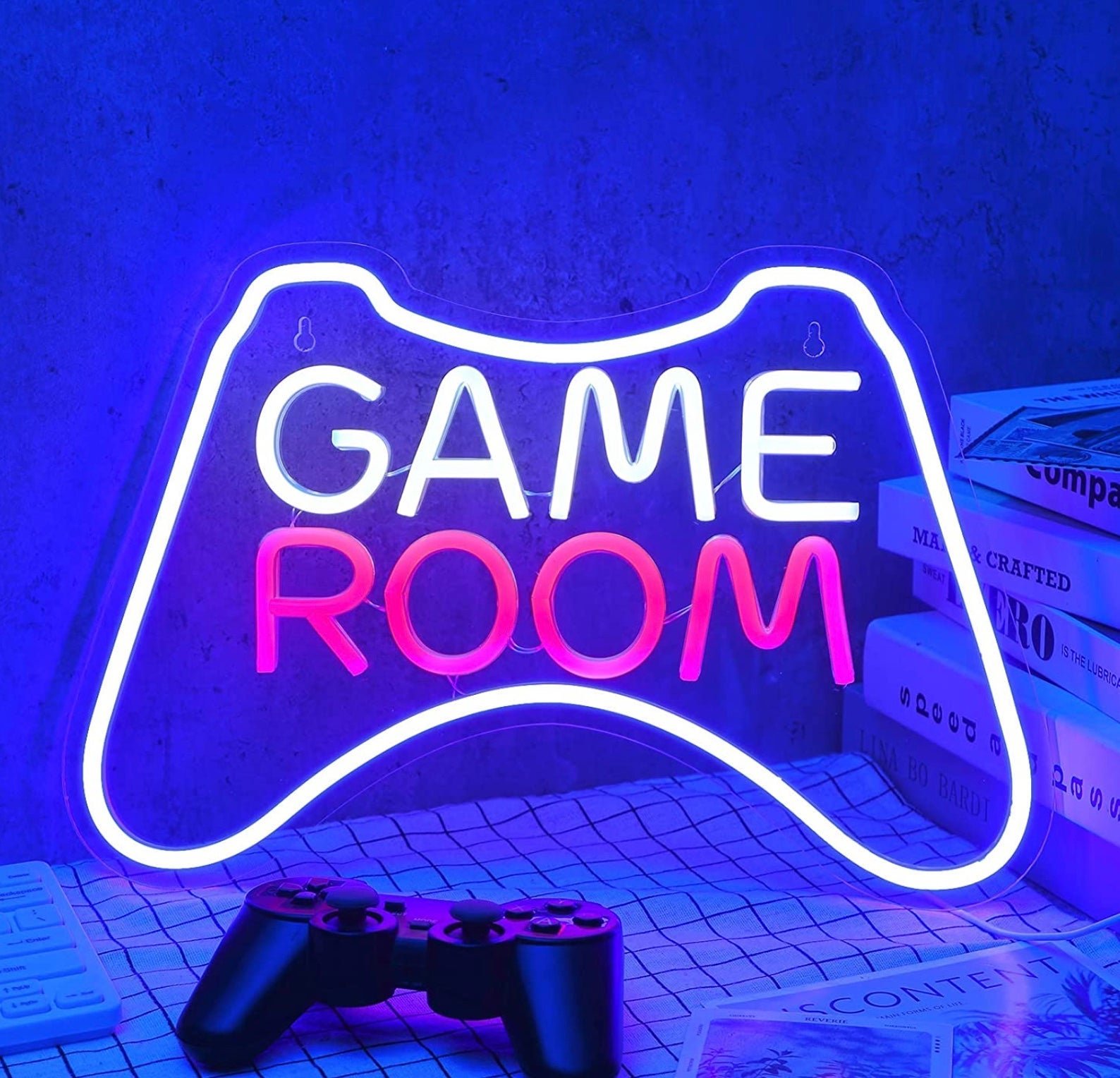 Bright Blue Xbox Inspired Game Room Controller LED Night Light Room Wall Decorat