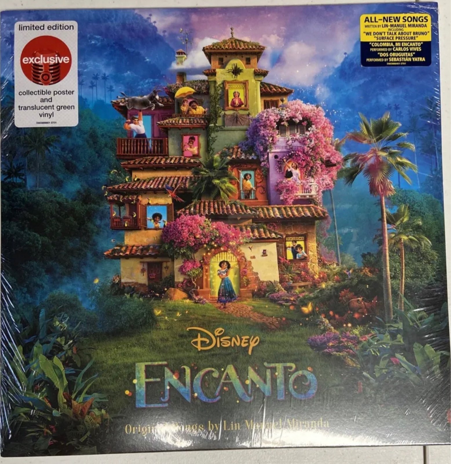 Disney Encanto Translucent Green Vinyl LP Record + Poster Target New Fast Ship
