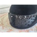 Vintage 1940s Black Felt Bowler Hat With Studded Ribbon Band