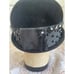 Vintage 1940s Black Felt Bowler Hat With Studded Ribbon Band