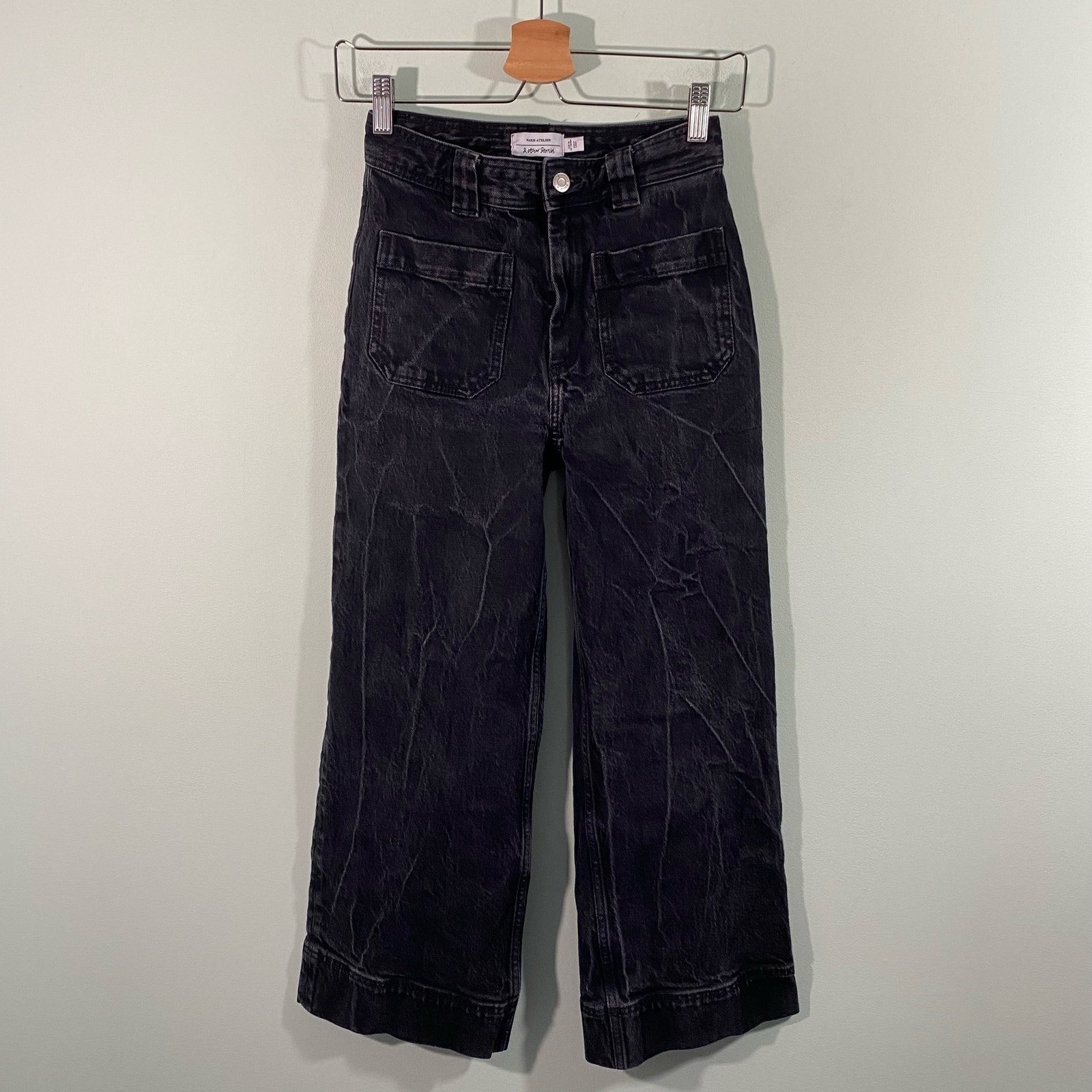 & Other Stories Women's Grey Marble Stone Wash Wide Leg Jeans Size EUR 36