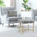 Ottoman Footrest W/Padded,Luxurious Faux Fur Covered Seat and Gold Metal Base