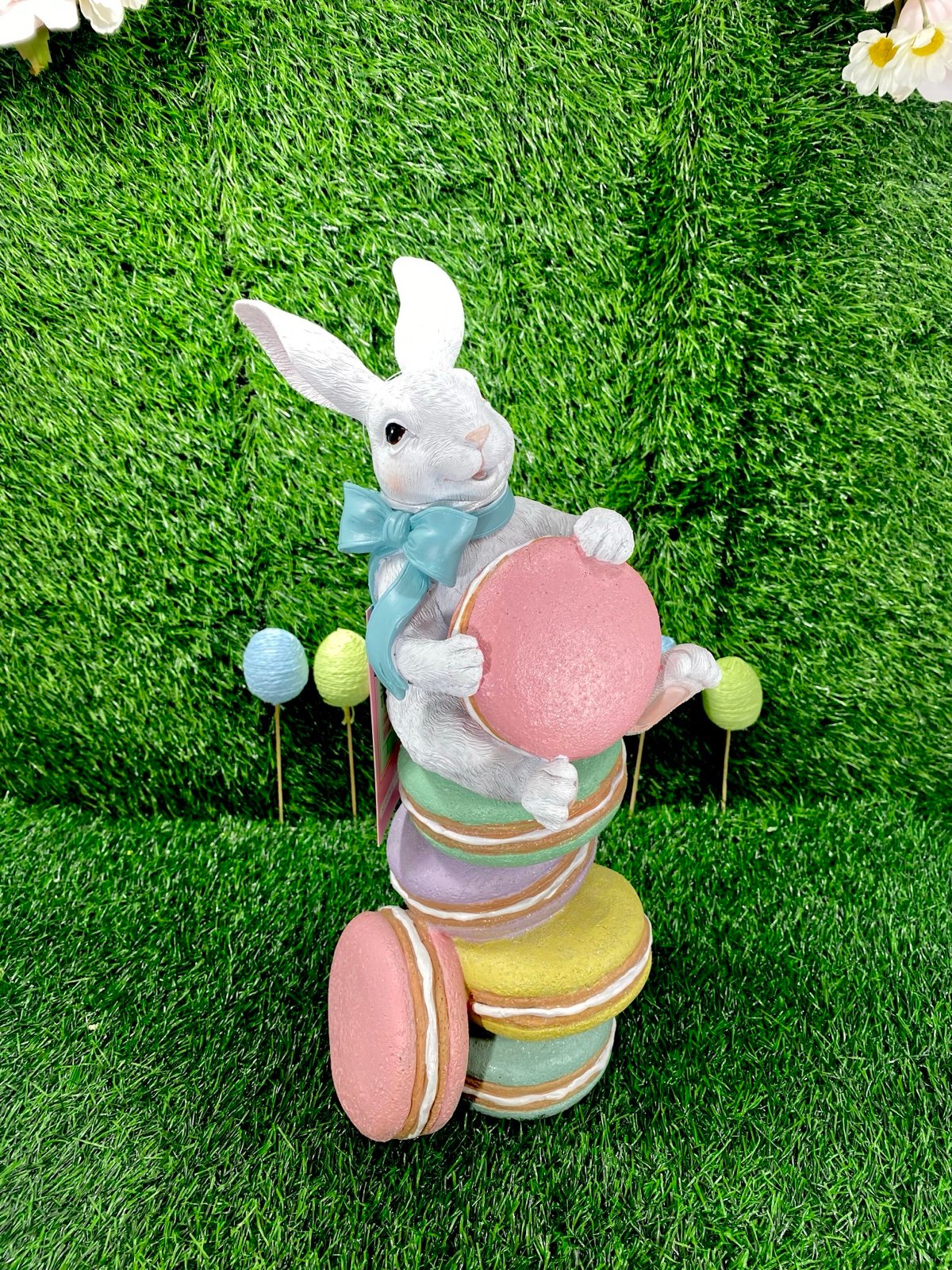 Easter bunny on top stacked macaroons