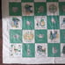 Vintage 1920s Amish Plaid Theme Cotton Cardboard Tablecloth Very Good Condition