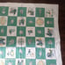 Vintage 1920s Amish Plaid Theme Cotton Cardboard Tablecloth Very Good Condition