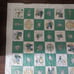 Vintage 1920s Amish Plaid Theme Cotton Cardboard Tablecloth Very Good Condition