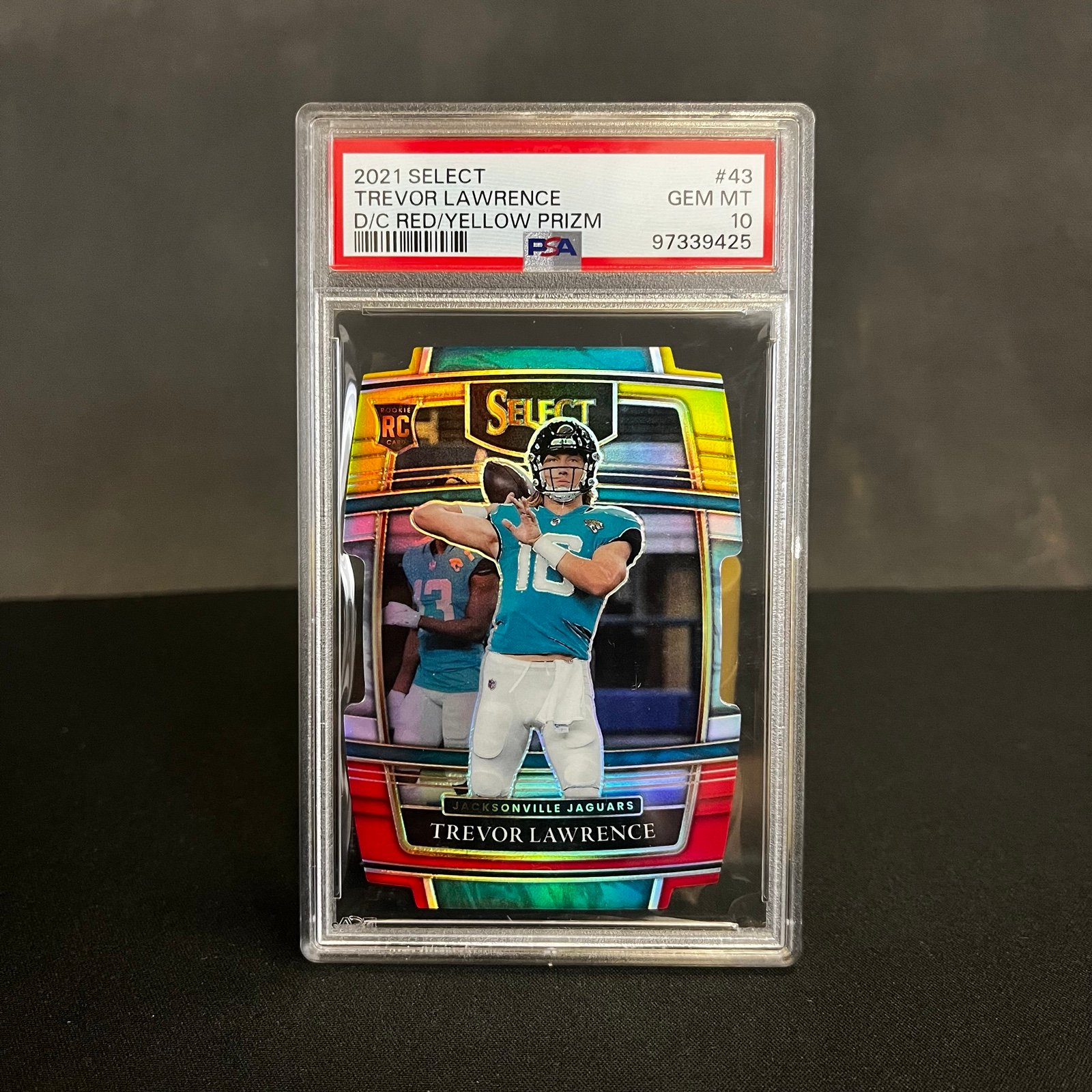 Trevor Lawrence Rookie RC PSA 10 2021 Select Red Yellow Prizm Die Cut Jaguars