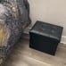 Storage Ottoman Foot Rest Stool, 17 inch Folding Leather Footstool Bench