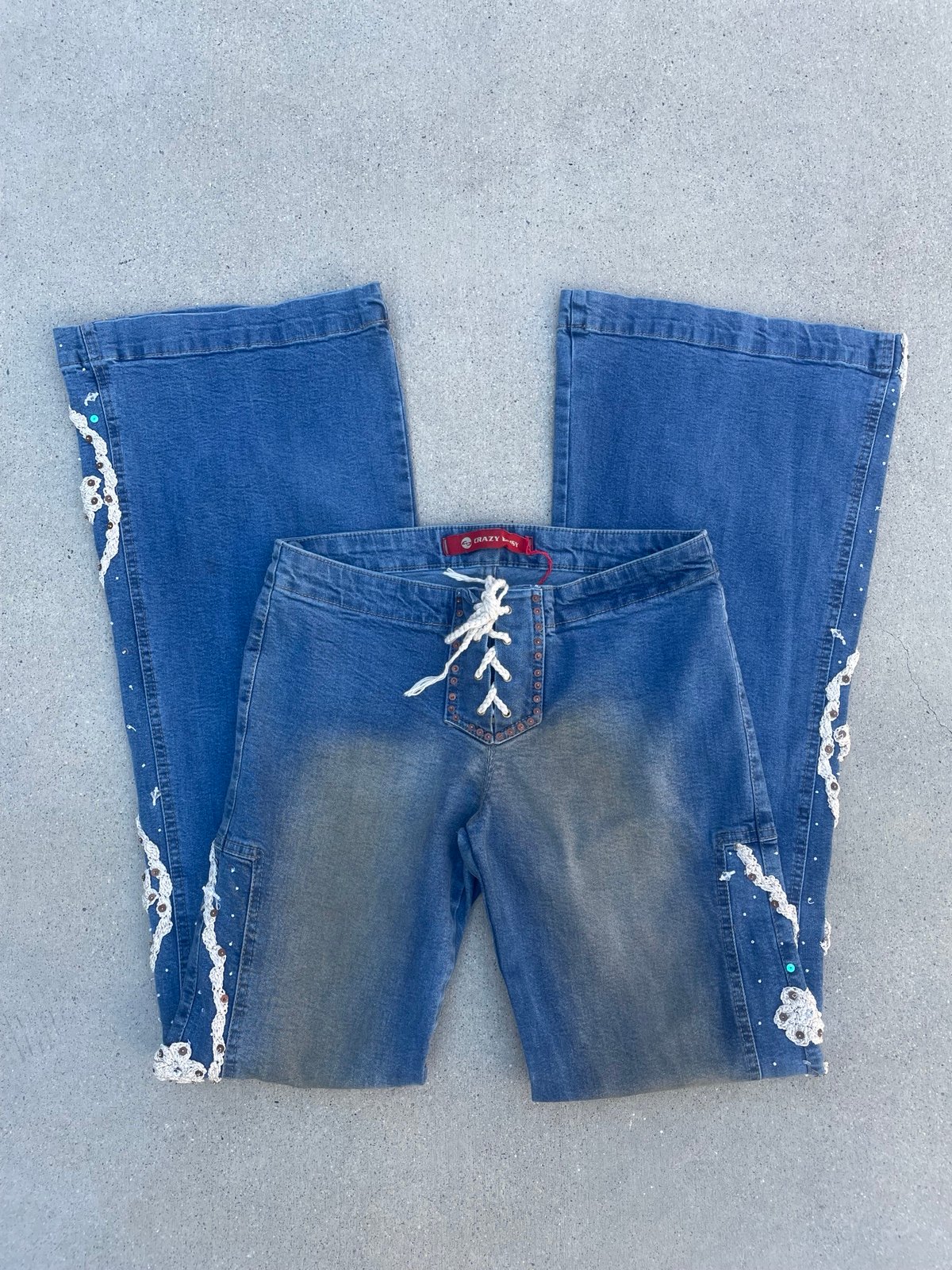 Crazy Daisy Embroidered Flare Jeans