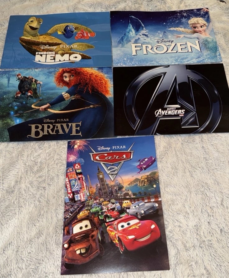Disney Lithographs Bundle Lot Frozen Cars 2 Avengers Brave Finding Nemo