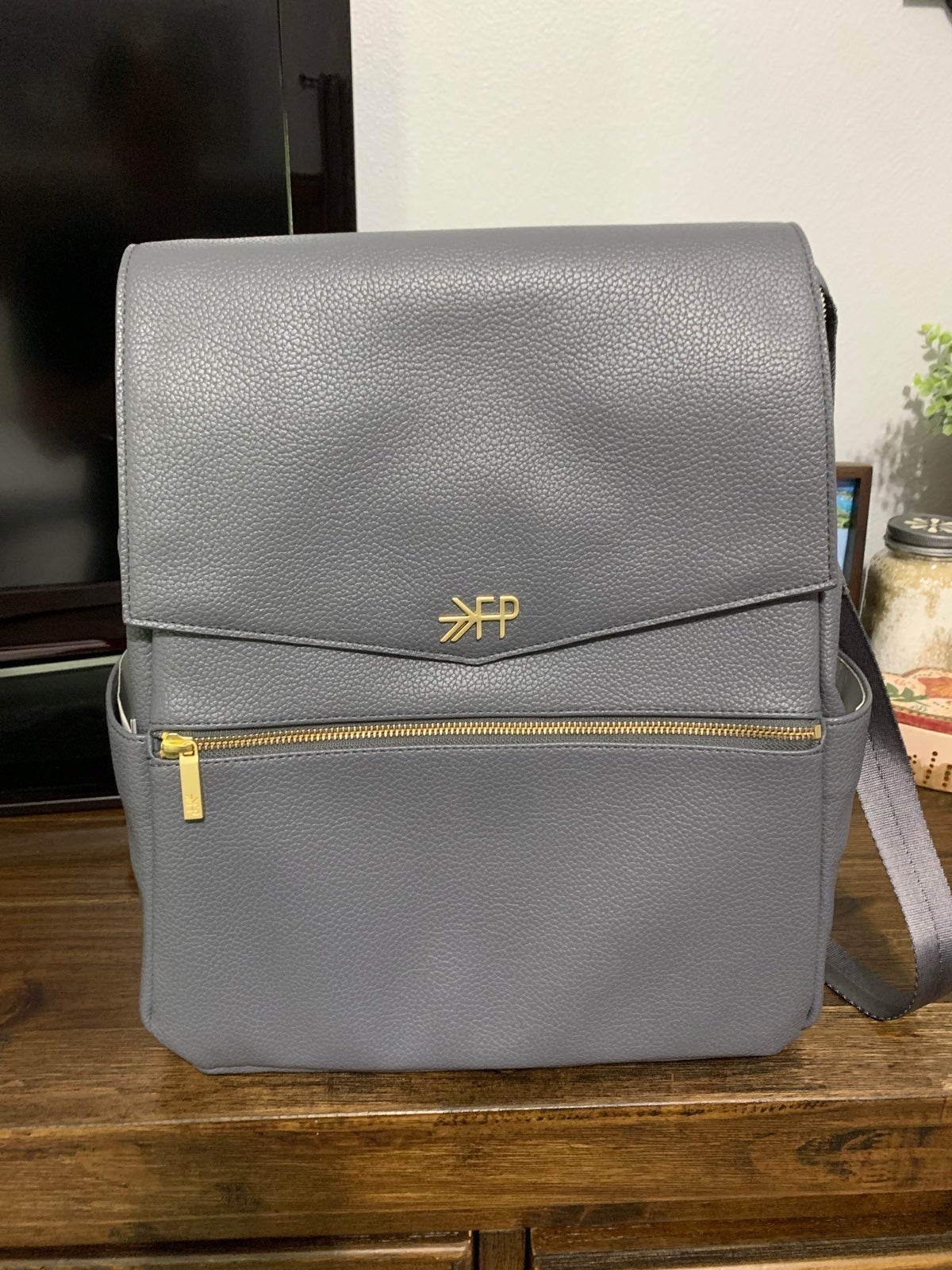 Charcoal freshly picked diaper bag