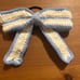 Crochet Elegant Striped Blue Bow hair tie
