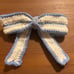 Crochet Elegant Striped Blue Bow hair tie