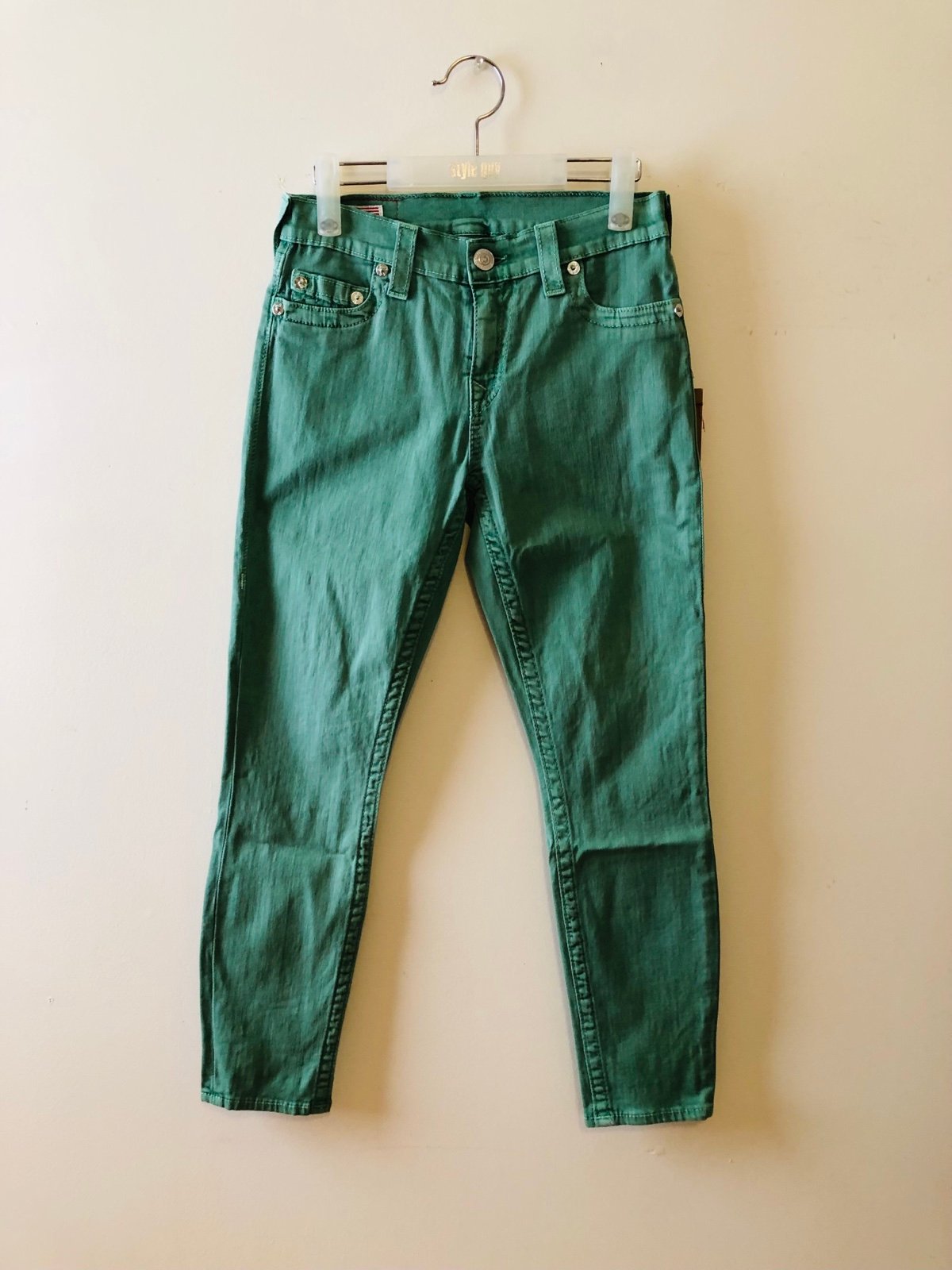 NEW True Religion Women’s Twill Cropped Pants Made in USA NWT was 198.00
