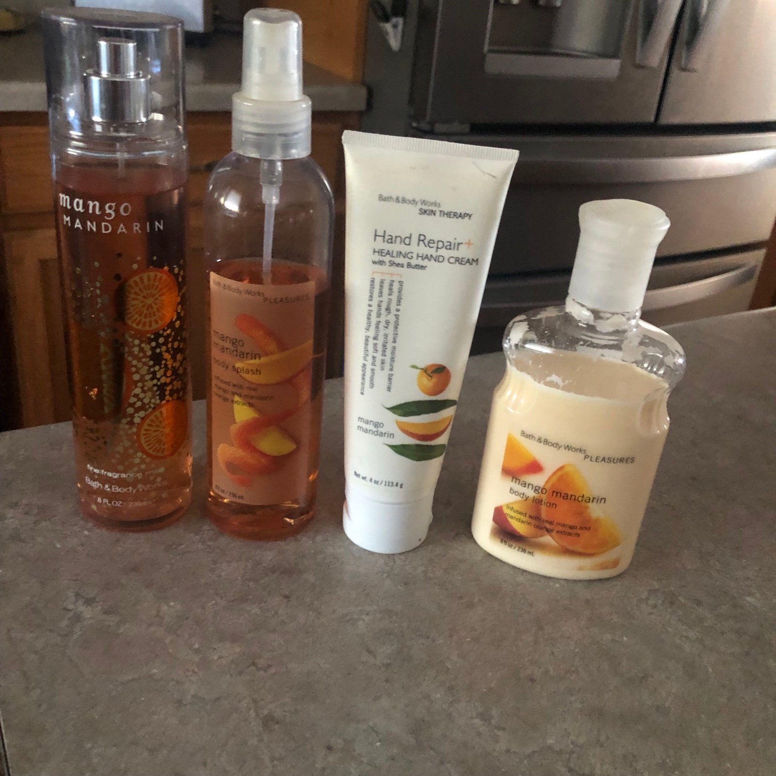 Bath and Body Works Mango Mandarin Bundle used