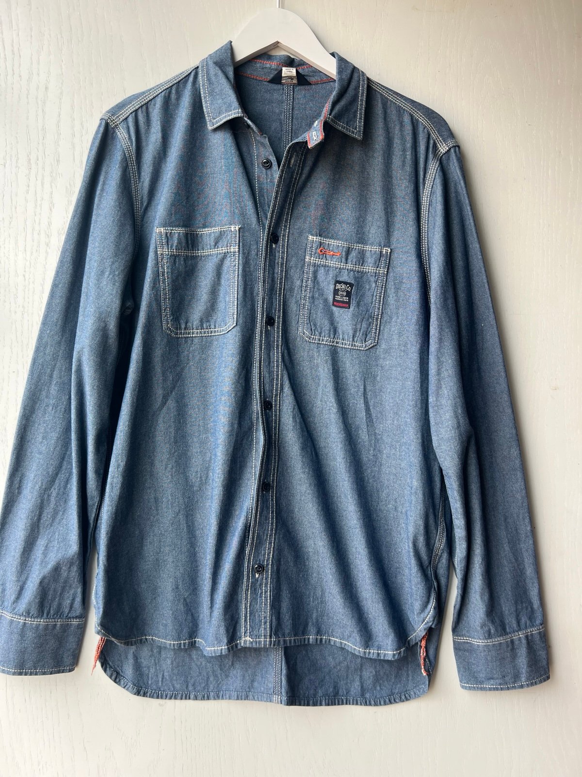 Diesel Workwear Sanforized Denim Shirt Mens XL Blue