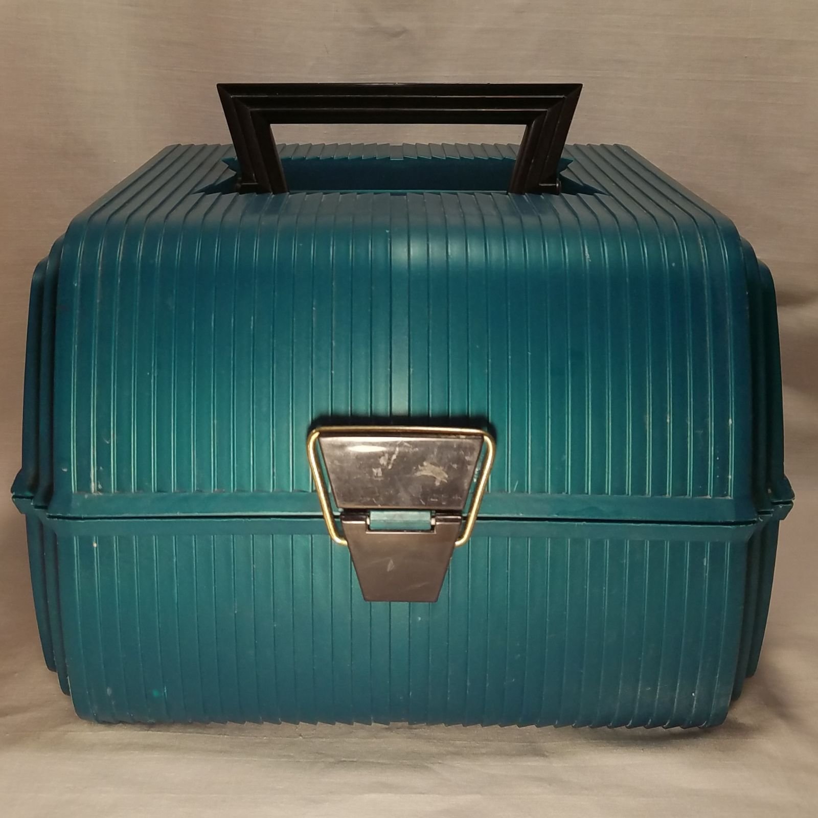 Vintage Sassaby Makeup Case Kelly Green w Mirror Large