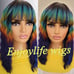 Human hair rainbow wig